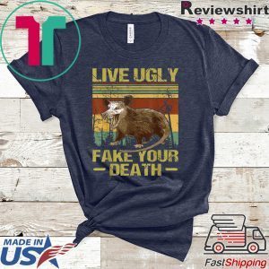 Vintage Live Ugly Fake Your Death Opossum Funny Ugly Cat Tee Shirts