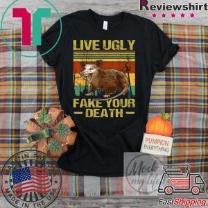 Vintage Live Ugly Fake Your Death Opossum Funny Ugly Cat Tee Shirts