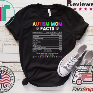 Women Autism Mom Facts One Supportive Mom Autism Awareness Tee Shirts