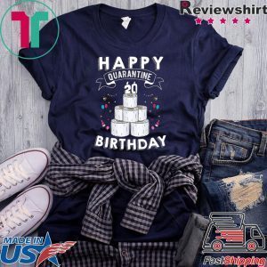 20th Birthday Gift Idea Born in 2000 Happy Quarantine Birthday 20 Years Old T Shirt Social Distancing Tee Shirts