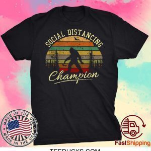 Bigfoot Social Distancing Champion Shirt Vintage Bigfoot Sasquatch Tee Shirts