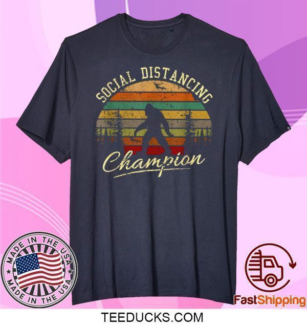 Bigfoot Social Distancing Champion Shirt Vintage Bigfoot Sasquatch Tee Shirts