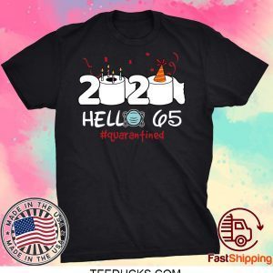 Born in 1955 Birthday Gift Idea 2020 Hello 65 Toilet Paper Birthday Cake Quarantined Social Distancing Classic Tee Shirts