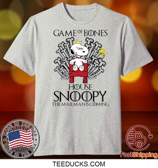 Game of bones house snoopy the mailman is coming Tee Shirts