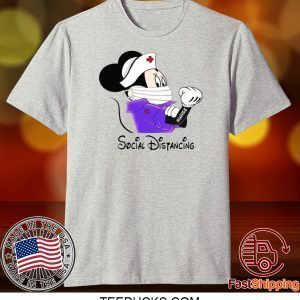 Mickey – Minnie Mouse Nurse Social Disyancing Tee Shirts