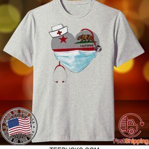 Nurse Heart mask California flag Tee Shirts