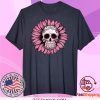 Sunflower Sugar Skull Breast Cancer Awareness Tee Shirts