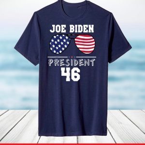 Joe Biden President 46 Sunglasses Patriotic American Flag T-Shirt
