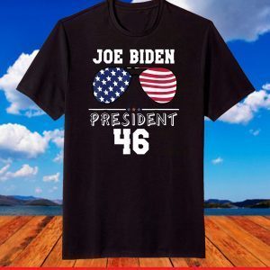 Joe Biden President 46 Sunglasses Patriotic American Flag T-Shirt