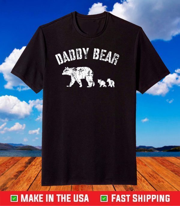 Vintage Daddy Bear with 2 Two Cubs Dad Father Papa T-Shirt