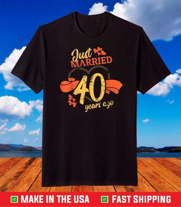 Just Married 40 Years Ago Love Ring Relationship Anniversary T-Shirt