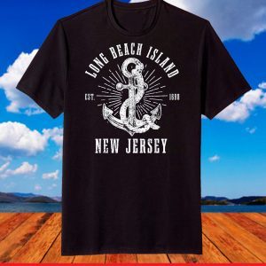 Long Beach Island Est 1690 New Jersey Vintage Nautical T-Shirt