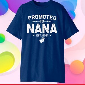 Vintage Promoted To Nana Est 2021 New Mom Gift T-Shirt