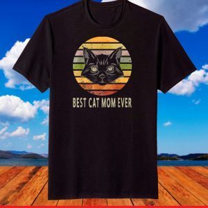 Vintage Retro Best Cat Mom Ever Bump Fit. Mother's Day Shirt T-Shirt