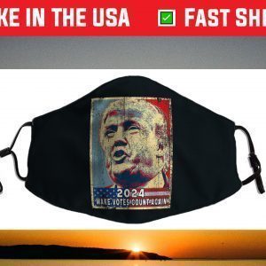 2024 Make Votes Count Again, Pro Trump Hope Poster USA Flag Face Mask