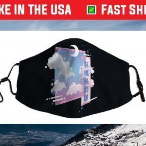 80s Retro Vaporwave Pastel Goth Soft Grunge Kawaii Moon Face Mask