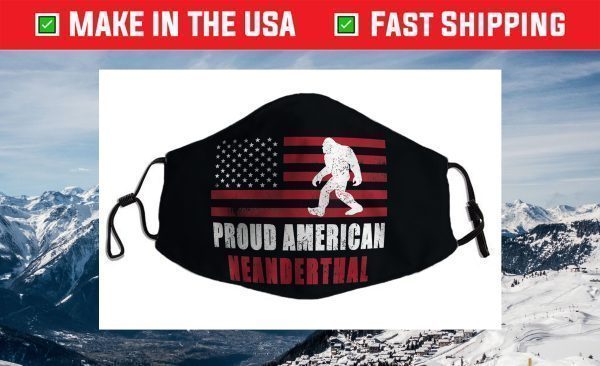 American Neanderthal vintage Flag for Proud Neanderthals Face Mask