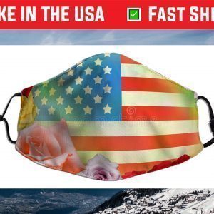 American flag Bee flowers Face Mask