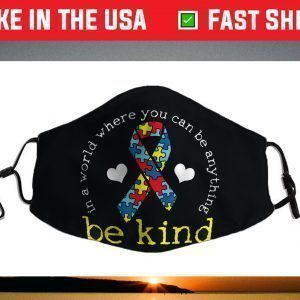 Autism Awareness Kindness Ribbon Heart Face Mask