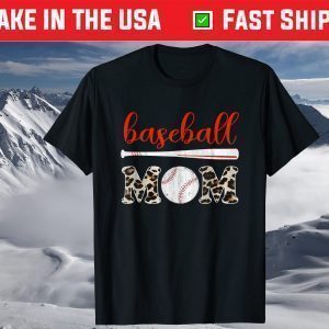 Baseball Mom Leopard Mother's Day 2021 T-Shirt