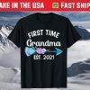 Boho First Time Grandma Est 2021 Pregnancy Announcement T-Shirt