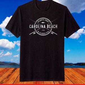 Carolina Beach NC Vintage Crossed Fishing Rods T-Shirt
