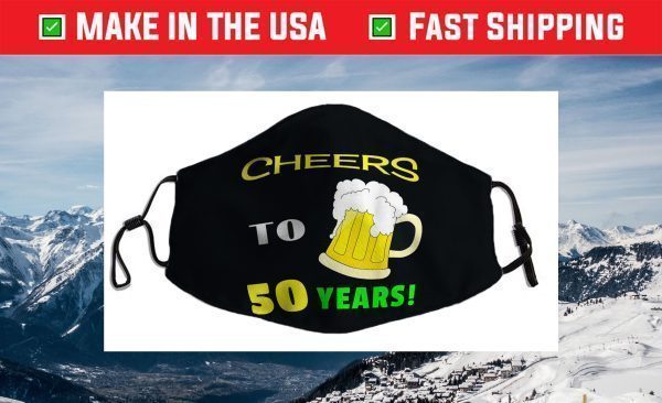 Cheers To 50 Years Happy 50th Birthday Beer Face Mask