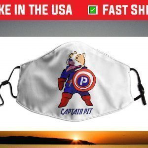 Colorful Captain Pitbull Funny Pittie Puppy Pet Lover Owner Face Mask