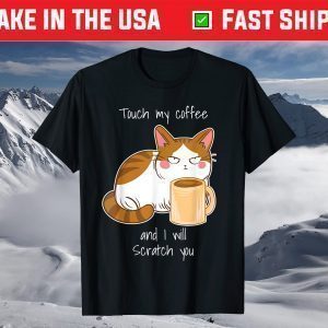 Cute Angry Cat Coffee Monday Caffeine T-Shirt