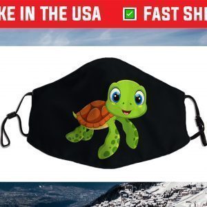 Cute Baby Happy Sea Turtle Art Design Face Mask