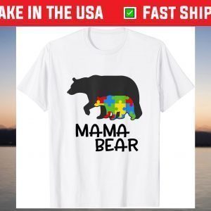 Cute Mama Bear Autism Mom of Boys Girls Mothers Day T-Shirt