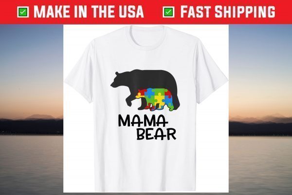 Cute Mama Bear Autism Mom of Boys Girls Mothers Day T-Shirt