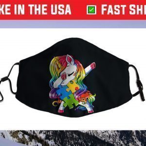 Dabbing Puzzle Unicorn Autism Awareness Day Supporters Face Mask