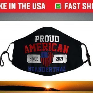 Distressed American Flag For Proud Neanderthal Face Mask