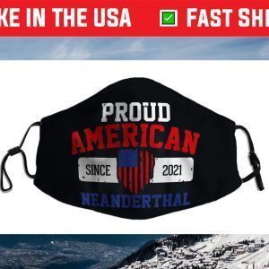 Distressed American Flag For Proud Neanderthal Face Mask
