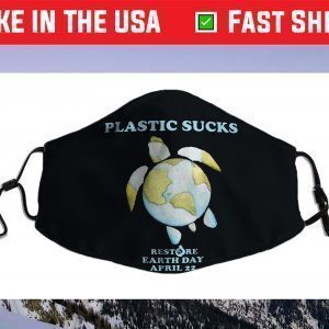 Earth Day 2021 Restore Earth Sea Turtle Art Plastic Sucks Face Mask