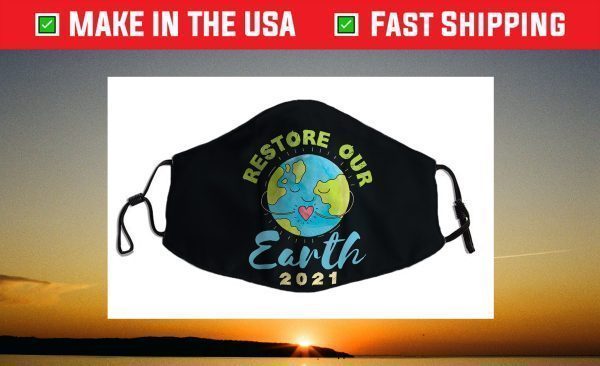 Earth Day 2021 Restore Our Earth Ecosystem Planet Graphic Face Mask