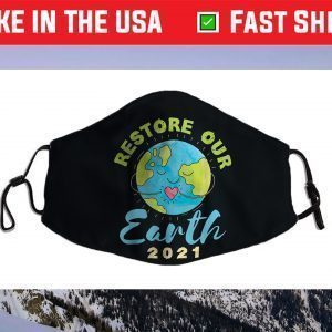 Earth Day 2021 Restore Our Earth Ecosystem Planet Graphic Face Mask