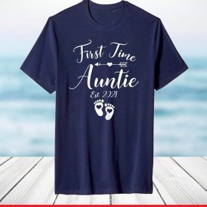 First Time Auntie Est 2021 Matching Family Mother's Day T-Shirt