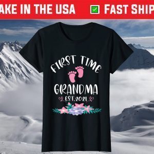 First Time Grandma 2021 Funny Promoted to Grandma Est 2021 T-Shirt