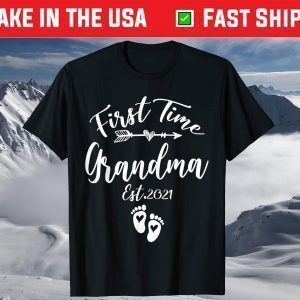 First Time Grandma Est 2021 Matching Family Christmas T-Shirt