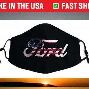 Ford Script American Flag Logo Face Mask