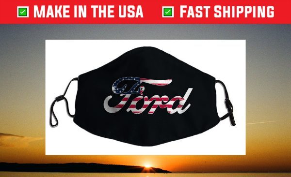 Ford Script American Flag Logo Face Mask