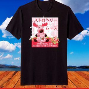 Funny Retro Japanese Strawberry Milk Carton Otaku Kawaii T-Shirt