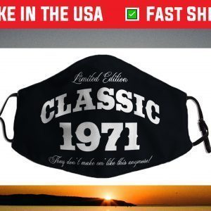 Gift for 50 Year Old Vintage Classic Car 1971 50th Birthday Face Mask