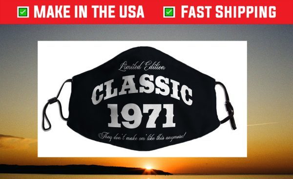 Gift for 50 Year Old Vintage Classic Car 1971 50th Birthday Face Mask