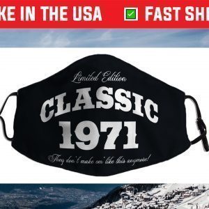 Gift for 50 Year Old Vintage Classic Car 1971 50th Birthday Face Mask