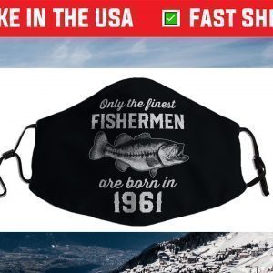 Gift for 60 Year Old Fishing Fisherman 1961 60th Birthday Face Mask