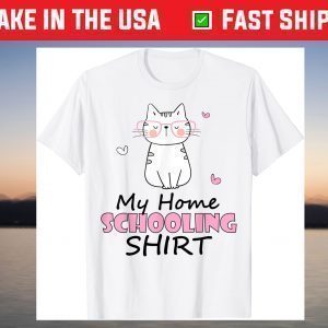 Homeschooling school kid pupil cat 2021 school T-Shirt