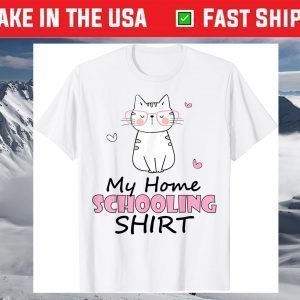 Homeschooling school kid pupil cat 2021 school T-Shirt
